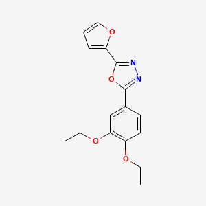 molecular formula C16H16N2O4 B1209182 2-(3,4-Diethoxyphenyl)-5-(2-furanyl)-1,3,4-oxadiazole 