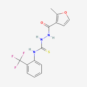 molecular formula C14H12F3N3O2S B1209247 1-[[(2-Methyl-3-furanyl)-oxomethyl]amino]-3-[2-(trifluoromethyl)phenyl]thiourea 