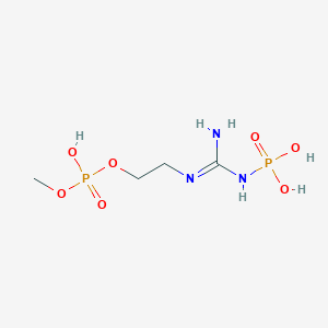 molecular formula C4H13N3O7P2 B1209258 N'-phosphoguanidinoethyl methyl hydrogen phosphate 