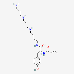 molecular formula C23H41N5O3 B1209292 N-[1-[4-[3-(3-aminopropylamino)propylamino]butylamino]-3-(4-hydroxyphenyl)-1-oxopropan-2-yl]butanamide CAS No. 123949-33-7