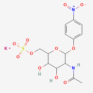 molecular formula C14H17KN2O11S B12093132 4-Nitrophenyl 2-acetamido-2-deoxy-b-D-glucopyranoside-6-sulfate potassium salt 