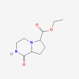 molecular formula C10H16N2O3 B12093257 Ethyl 1-oxo-octahydropyrrolo[1,2-a]piperazine-6-carboxylate 