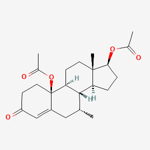 molecular formula C23H32O5 B1209341 7-Methyl-10,17-diacetoxy-4-estren-3-one CAS No. 96723-97-6