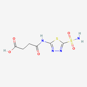 molecular formula C6H8N4O5S2 B1209359 4-氧代-4-((5-磺酰胺基-1,3,4-噻二唑-2-基)氨基)丁酸 CAS No. 78851-85-1