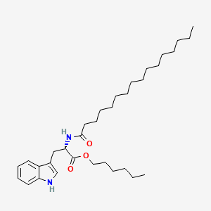 B1209364 N-Palmitoyltryptophan n-hexyl ester CAS No. 81591-68-6