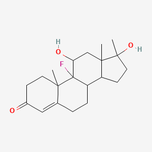 molecular formula C20H29FO3 B1209428 9-Fluoro-11,17-dihydroxy-10,13,17-trimethyl-1,2,6,7,8,11,12,14,15,16-decahydrocyclopenta[a]phenanthren-3-one 