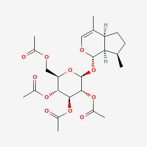 molecular formula C24H34O11 B1209457 8-表艾丽迪醛葡萄糖苷四乙酸酯 