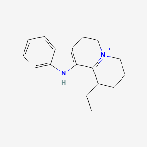 molecular formula C17H21N2+ B1209480 1-Ethyl-1,2,3,4,6,7-hexahydroindolo(2,3-a)quinolizinium CAS No. 46962-21-4