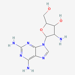 molecular formula C10H15N7O3 B12094839 (2R,3S,4R,5R)-4-amino-5-(2,6-diamino-9H-purin-9-yl)-2-(hydroxymethyl)oxolan-3-ol 