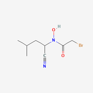 molecular formula C8H13BrN2O2 B1209488 2-(N-Bromoacetyl-N-hydroxyamino)-4-methylpentanonitrile CAS No. 68684-47-9
