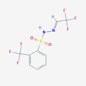 molecular formula C9H6F6N2O2S B12094969 Benzenesulfonicacid,2-(trifluoromethyl)-,2-(2,2,2-trifluoroethylidene)hydrazide 