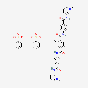 molecular formula C50H48N6O10S2 B1209509 Pyridinium, 3,3'-((2,5-dimethylterephthaloyl)bis(imino-p-phenylenecarbonylimino))bis(1-methyl-, di-p-toluenesulfonate CAS No. 23617-49-4