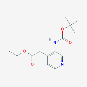 molecular formula C14H20N2O4 B12095210 Ethyl 2-(3-((tert-butoxycarbonyl)amino)pyridin-4-yl)acetate 