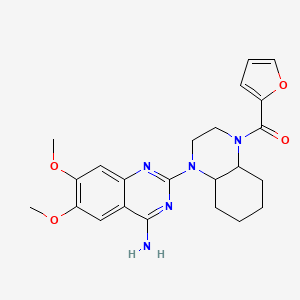 molecular formula C23H27N5O4 B1209528 [4-(4-氨基-6,7-二甲氧基-2-喹唑啉基)-2,3,4a,5,6,7,8,8a-八氢喹喔啉-1-基]-(2-呋喃基)甲酮 