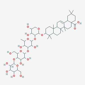 10-[3-[4-[3,4-Dihydroxy-6-(hydroxymethyl)-5-[3,4,5-trihydroxy-6-(hydroxymethyl)oxan-2-yl]oxyoxan-2-yl]oxy-3,5-dihydroxy-6-methyloxan-2-yl]oxy-4,5-dihydroxyoxan-2-yl]oxy-2,2,6a,6b,9,9,12a-heptamethyl-1,3,4,5,6,6a,7,8,8a,10,11,12,13,14b-tetradecahydropicene-4a-carboxylic acid