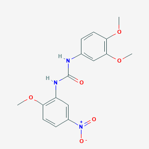 molecular formula C16H17N3O6 B1209545 1-(3,4-二甲氧基苯基)-3-(2-甲氧基-5-硝基苯基)脲 