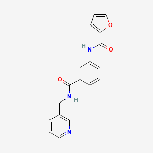 molecular formula C18H15N3O3 B1209546 N-[3-[oxo-(3-pyridinylmethylamino)methyl]phenyl]-2-furancarboxamide 