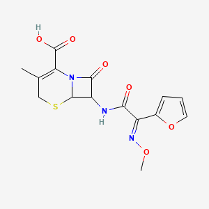 molecular formula C15H15N3O6S B12095524 7-[[(2E)-2-(furan-2-yl)-2-methoxyiminoacetyl]amino]-3-methyl-8-oxo-5-thia-1-azabicyclo[4.2.0]oct-2-ene-2-carboxylic acid 