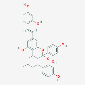 1-(2,4-dihydroxyphenyl)-17-[(E)-2-(2,4-dihydroxyphenyl)ethenyl]-11-methyl-2,20-dioxapentacyclo[11.7.1.03,8.09,21.014,19]henicosa-3(8),4,6,11,14,16,18-heptaene-5,15-diol