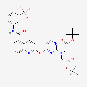 Di-tert-butyl 2,2'-((4-((5-((3-(trifluoromethyl)phenyl)carbamoyl)quinolin-2-yl)oxy)pyrimidin-2-yl)azanediyl)diacetate