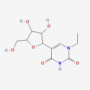 molecular formula C11H16N2O6 B12095634 5-[3,4-Dihydroxy-5-(hydroxymethyl)oxolan-2-yl]-1-ethylpyrimidine-2,4-dione 