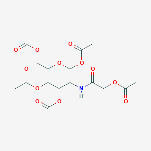 molecular formula C18H25NO12 B12095689 [3,4,6-Triacetyloxy-5-[(2-acetyloxyacetyl)amino]oxan-2-yl]methyl acetate 