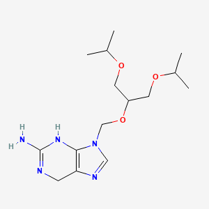 molecular formula C15H27N5O3 B1209572 2-Amino-9-[1,3-bis(isopropoxy)-2-propoxymethyl]purine 