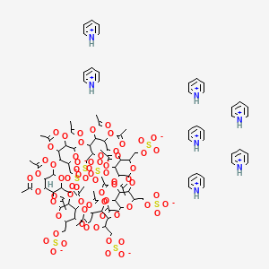 Pyridin-1-ium;[36,37,38,39,40,41,42,43,44,45,46,47,48,49-tetradecaacetyloxy-10,15,20,25,30,35-hexakis(sulfonatooxymethyl)-2,4,7,9,12,14,17,19,22,24,27,29,32,34-tetradecaoxaoctacyclo[31.2.2.23,6.28,11.213,16.218,21.223,26.228,31]nonatetracontan-5-yl]methyl sulfate