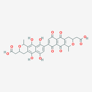 2-[8-[3-(carboxymethyl)-5,6,9,10-tetrahydroxy-1-methyl-3,4-dihydro-1H-benzo[g]isochromen-8-yl]-1-methyl-5,6,9,10-tetraoxo-3,4-dihydro-1H-benzo[g]isochromen-3-yl]acetic acid