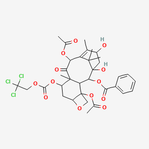 molecular formula C34H39Cl3O13 B12096015 [4,12-Diacetyloxy-1,15-dihydroxy-10,14,17,17-tetramethyl-11-oxo-9-(2,2,2-trichloroethoxycarbonyloxy)-6-oxatetracyclo[11.3.1.03,10.04,7]heptadec-13-en-2-yl] benzoate 