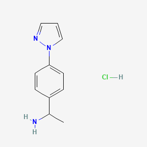 molecular formula C11H14ClN3 B12096066 1-(4-Pyrazol-1-ylphenyl)ethanamine;hydrochloride 