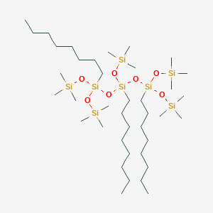 molecular formula C39H96O7Si8 B12096231 1,1,1,9,9,9-Hexamethyl-3,5,7-trioctyl-3,5,7-tris((trimethylsilyl)oxy)pentasiloxane 