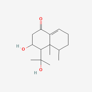 molecular formula C15H24O3 B12096286 3-Hydroxy-4-(2-hydroxypropan-2-yl)-4a,5-dimethyl-2,3,4,5,6,7-hexahydronaphthalen-1-one 