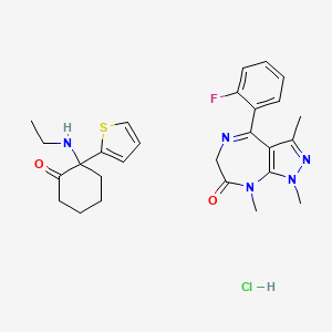 molecular formula C27H33ClFN5O2S B1209633 Tilazol CAS No. 37291-85-3