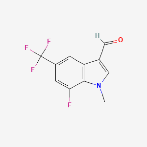 7-fluoro-1-methyl-5-(trifluoromethyl)-1H-indole-3-carbaldehyde