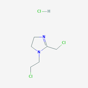 molecular formula C6H11Cl3N2 B1209642 1H-Imidazole, 1-(2-chloroethyl)-2-(chloromethyl)-4,5-dihydro-, monohydrochloride CAS No. 99103-36-3