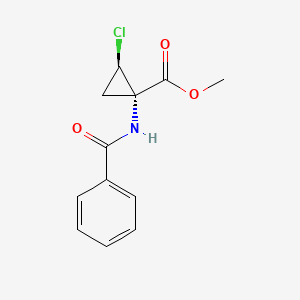 molecular formula C12H12ClNO3 B1209643 1-Benzamido-1-methoxycarbonyl-2-chlorocyclopropane CAS No. 99451-22-6