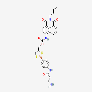 [2-[4-(3-aminopropanoylamino)phenyl]-1,3,2-dithiarsolan-4-yl]methyl N-(2-butyl-1,3-dioxobenzo[de]isoquinolin-6-yl)carbamate