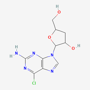 molecular formula C10H12ClN5O3 B12096548 2-Amino-6-chloro-9-(3-deoxy-beta-D-ribofuanosyl)-9H-purine 