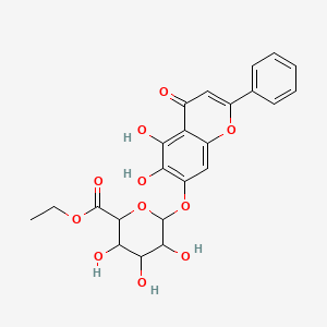 Ethyl 6-(5,6-dihydroxy-4-oxo-2-phenylchromen-7-yl)oxy-3,4,5-trihydroxyoxane-2-carboxylate