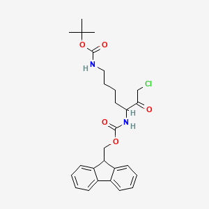 molecular formula C27H33ClN2O5 B12096590 (S)-(9H-fluoren-9-yl)methyl tert-butyl (7-chloro-6-oxoheptane-1,5-diyl)dicarbamate 