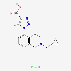 molecular formula C17H21ClN4O2 B12096687 1-[2-(cyclopropylmethyl)-1,2,3,4-tetrahydroisoquinolin-5-yl]-5-methyl-1H-1,2,3-triazole-4-carboxylic acid hydrochloride 