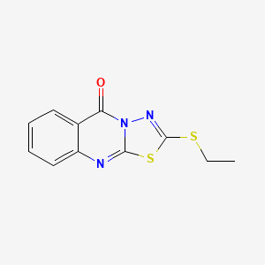 molecular formula C11H9N3OS2 B1209681 2-(乙硫基)-[1,3,4]噻二唑并[2,3-b]喹唑啉-5-酮 