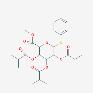 beta-D-Glucopyranosiduronic acid, 4-methylphenyl 1-thio-, methyl ester, 2,3,4-tris(2-methylpropanoate)