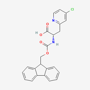 molecular formula C23H19ClN2O4 B12096837 (S)-2-((((9H-Fluoren-9-yl)methoxy)carbonyl)amino)-3-(4-chloropyridin-2-yl)propanoic acid 