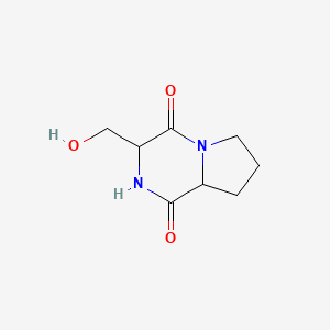 molecular formula C8H12N2O3 B12096901 3-(Hydroxymethyl)hexahydropyrrolo[1,2-A]pyrazine-1,4-dione CAS No. 308355-85-3