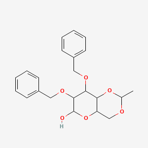 molecular formula C22H26O6 B12097084 (4AR,6R,7R,8S,8AR)-7,8-Bis(benzyloxy)-2-methyl-hexahydropyrano[3,2-D][1,3]dioxin-6-OL 