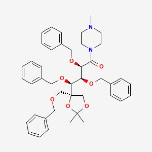 D-Glucose, 5,6-O-(1-methylethylidene)-1-C-(4-methyl-1-piperazinyl)-5-C-[(phenylmethoxy)methyl]-2,3,4-tris-O-(phenylmethyl)-