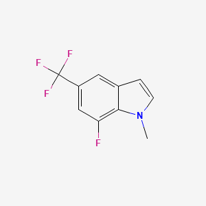 molecular formula C10H7F4N B12097332 7-fluoro-1-methyl-5-(trifluoromethyl)-1H-indole 