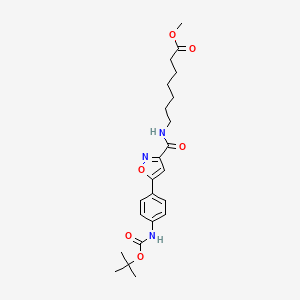 molecular formula C23H31N3O6 B12097356 Methyl 7-(5-(4-((tert-butoxycarbonyl)amino)phenyl)isoxazole-3-carboxamido)heptanoate 